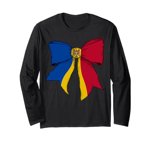 Moldawien Moldawischer Stolz Flagge Mädchen Kokette Schleife Band Langarmshirt Moldawien Moldawischer Stolz Flagge Mädchen Kokette Schleife Band Langarmshirt von Womens Coquette Bow Moldova Heritage Flag Gifts