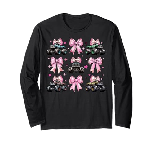 Monster Truck 4-Rad-Offroad-Mädchen mit Kokettenschleife für Mädchen, rosa Langarmshirt Monster Truck 4-Rad-Offroad-Mädchen mit Kokettenschleife für Mädchen, rosa Langarmshirt von Womens Coquette Bow Monster Truck Offroad Gifts