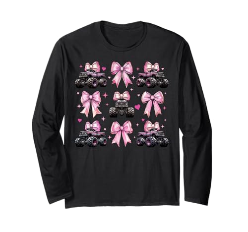 Monster Truck 4-Rad-Offroad-Mädchen mit Kokettenschleife für Mädchen, rosa Langarmshirt Monster Truck 4-Rad-Offroad-Mädchen mit Kokettenschleife für Mädchen, rosa Langarmshirt von Womens Coquette Bow Monster Truck Offroad Gifts
