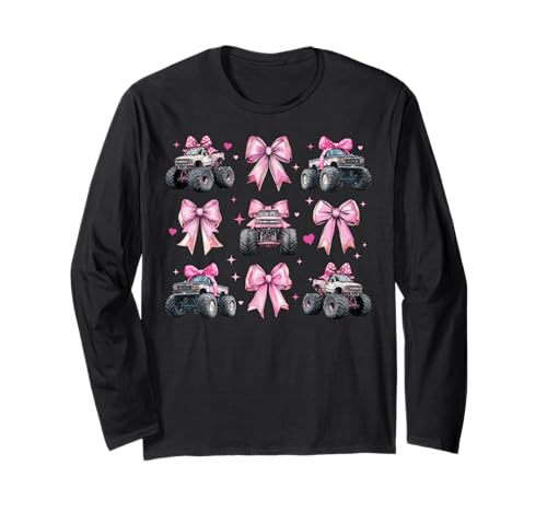 Monster Truck 4-Rad-Offroad-Mädchen mit Kokettenschleife für Mädchen, rosa Langarmshirt Monster Truck 4-Rad-Offroad-Mädchen mit Kokettenschleife für Mädchen, rosa Langarmshirt von Womens Coquette Bow Monster Truck Offroad Gifts