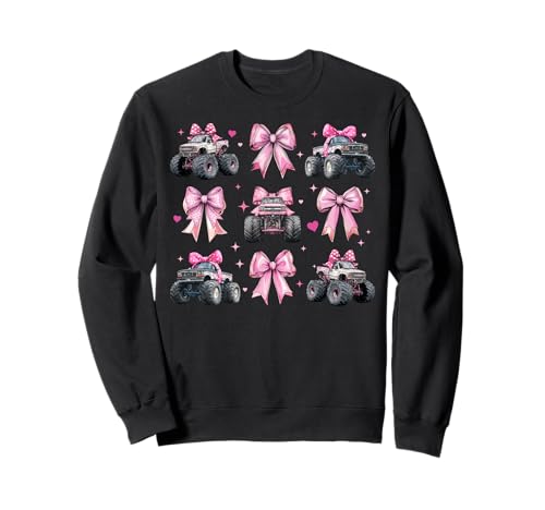 Monster Truck 4-Rad-Offroad-Mädchen mit Kokettenschleife für Mädchen, rosa Sweatshirt Monster Truck 4-Rad-Offroad-Mädchen mit Kokettenschleife für Mädchen, rosa Sweatshirt von Womens Coquette Bow Monster Truck Offroad Gifts