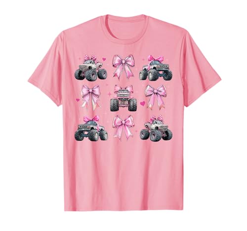 Monster Truck 4-Rad-Offroad-Mädchen mit Kokettenschleife für Mädchen, rosa T-Shirt Monster Truck 4-Rad-Offroad-Mädchen mit Kokettenschleife für Mädchen, rosa T-Shirt von Womens Coquette Bow Monster Truck Offroad Gifts