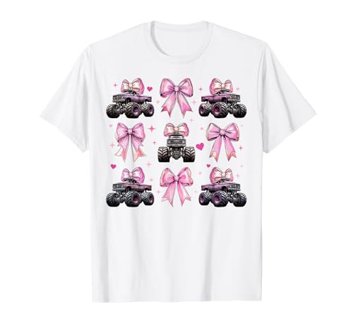 Monster Truck 4-Rad-Offroad-Mädchen mit Kokettenschleife für Mädchen, rosa T-Shirt Monster Truck 4-Rad-Offroad-Mädchen mit Kokettenschleife für Mädchen, rosa T-Shirt von Womens Coquette Bow Monster Truck Offroad Gifts