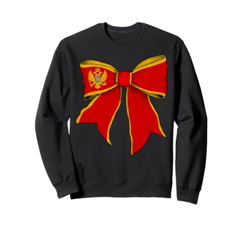 Montenegro Montenegro Pride Flagge Mädchen Kokette Schleife Band Sweatshirt von Womens Coquette Bow Montenegro Heritage Flag Gifts