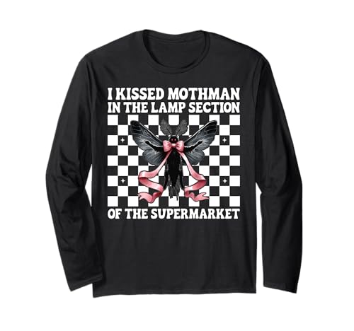 Ich Habe Mothman in der Lampenabteilung geküsst Kryptozoologie Mädchen Mama Langarmshirt von Womens Coquette Bow Mothman Cryptozoology Gifts