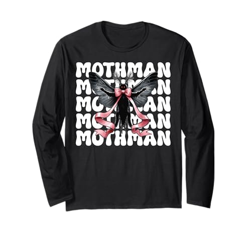 Mothman Cryptozoology Cryptid Girl Mama Kokette Bogen Langarmshirt von Womens Coquette Bow Mothman Cryptozoology Gifts