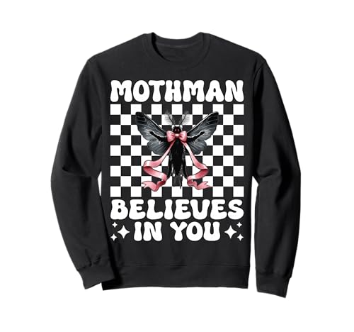 Mothman glaubt an Dich Cryptozoology Cryptid Girl Mom Sweatshirt von Womens Coquette Bow Mothman Cryptozoology Gifts