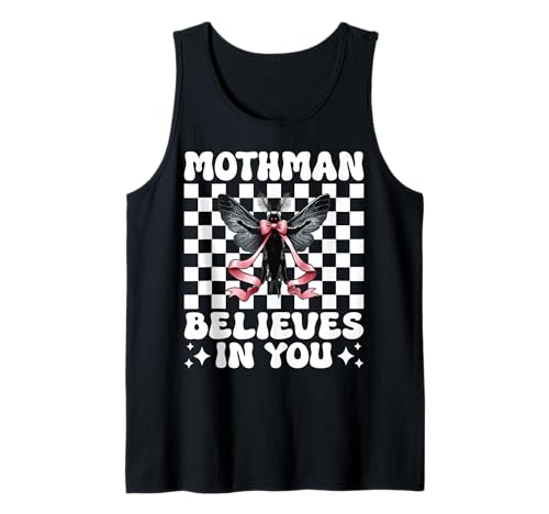 Mothman glaubt an Dich Cryptozoology Cryptid Girl Mom Tank Top von Womens Coquette Bow Mothman Cryptozoology Gifts