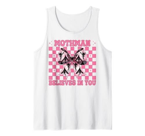 Mothman glaubt an Dich Cryptozoology Cryptid Girl Mom Tank Top von Womens Coquette Bow Mothman Cryptozoology Gifts