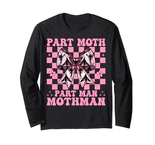 Teil Motte Teil Mann Mothman Cryptozoology Cryptid Girl Mom Langarmshirt von Womens Coquette Bow Mothman Cryptozoology Gifts
