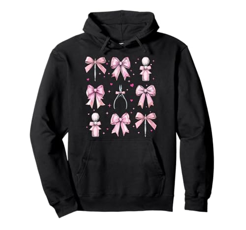 Nail Tech Kosmetikerin Nageltechnikerin Coquette Bow für Mädchen Pullover Hoodie Nail Tech Kosmetikerin Nageltechnikerin Coquette Bow für Mädchen Pullover Hoodie von Womens Coquette Bow Nail Tech Cosmetologist Gifts