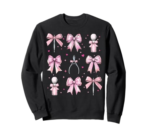 Nail Tech Kosmetikerin Nageltechnikerin Coquette Bow für Mädchen Sweatshirt Nail Tech Kosmetikerin Nageltechnikerin Coquette Bow für Mädchen Sweatshirt von Womens Coquette Bow Nail Tech Cosmetologist Gifts