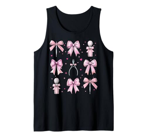 Nail Tech Kosmetikerin Nageltechnikerin Coquette Bow für Mädchen Tank Top Nail Tech Kosmetikerin Nageltechnikerin Coquette Bow für Mädchen Tank Top von Womens Coquette Bow Nail Tech Cosmetologist Gifts