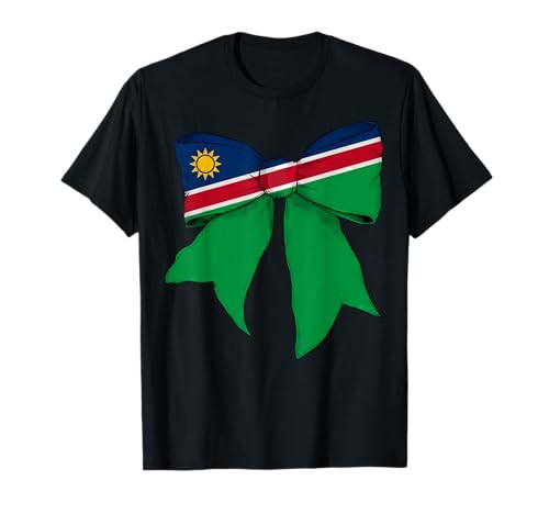 Kokettenschleifenband mit Namibia-Flagge für Mädchen T-Shirt Kokettenschleifenband mit Namibia-Flagge für Mädchen T-Shirt von Womens Coquette Bow Namibia Heritage Flag Gifts