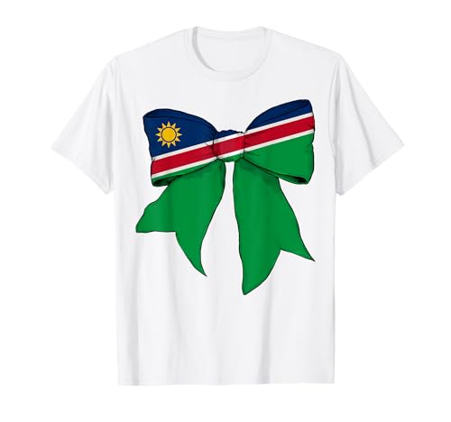 Kokettenschleifenband mit Namibia-Flagge für Mädchen T-Shirt Kokettenschleifenband mit Namibia-Flagge für Mädchen T-Shirt von Womens Coquette Bow Namibia Heritage Flag Gifts