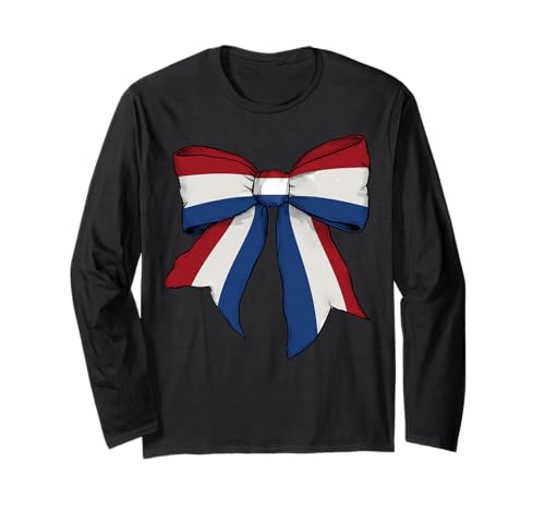 Schleifenband mit niederländischer Flagge für Mädchen Langarmshirt Schleifenband mit niederländischer Flagge für Mädchen Langarmshirt von Womens Coquette Bow Netherlands Heritage Gifts