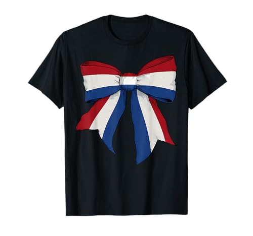 Schleifenband mit niederländischer Flagge für Mädchen T-Shirt Schleifenband mit niederländischer Flagge für Mädchen T-Shirt von Womens Coquette Bow Netherlands Heritage Gifts