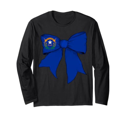 Kokettenschleifenband mit der Flagge von Nevada für Mädchen Langarmshirt Kokettenschleifenband mit der Flagge von Nevada für Mädchen Langarmshirt von Womens Coquette Bow Nevada Heritage Flag Gifts