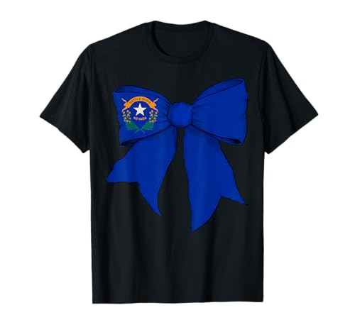 Kokettenschleifenband mit der Flagge von Nevada für Mädchen T-Shirt Kokettenschleifenband mit der Flagge von Nevada für Mädchen T-Shirt von Womens Coquette Bow Nevada Heritage Flag Gifts