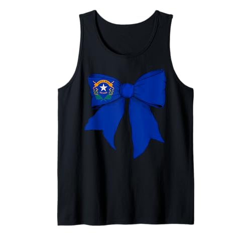 Kokettenschleifenband mit der Flagge von Nevada für Mädchen Tank Top Kokettenschleifenband mit der Flagge von Nevada für Mädchen Tank Top von Womens Coquette Bow Nevada Heritage Flag Gifts