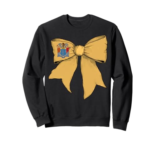 Kokettenschleifenband für Mädchen, Flagge des Bundesstaates New Jersey Sweatshirt von Womens Coquette Bow New Jersey Heritage Flag Gifts
