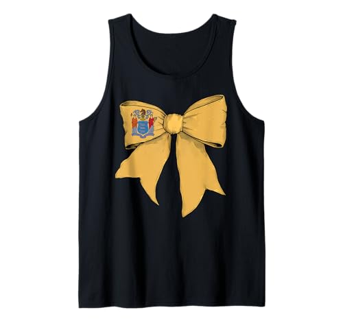 Kokettenschleifenband für Mädchen, Flagge des Bundesstaates New Jersey Tank Top von Womens Coquette Bow New Jersey Heritage Flag Gifts