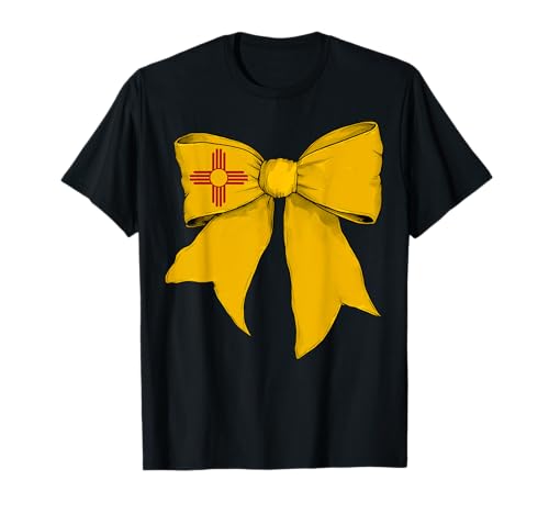 Kokettenschleifenband für Mädchen, Flagge des Bundesstaates New Mexico T-Shirt von Womens Coquette Bow New Mexico Heritage Flag Gifts