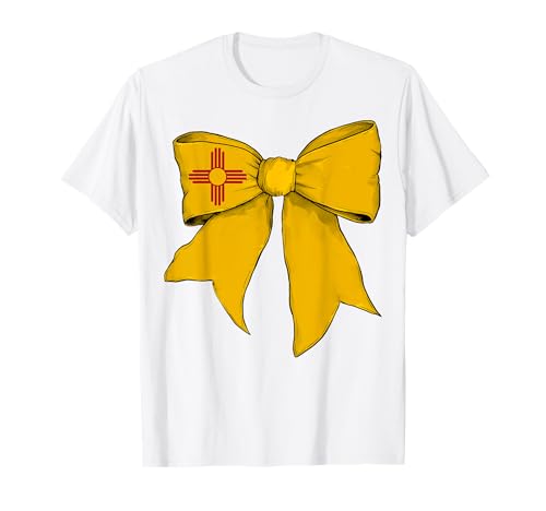 Kokettenschleifenband für Mädchen, Flagge des Bundesstaates New Mexico T-Shirt von Womens Coquette Bow New Mexico Heritage Flag Gifts