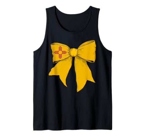 Kokettenschleifenband für Mädchen, Flagge des Bundesstaates New Mexico Tank Top von Womens Coquette Bow New Mexico Heritage Flag Gifts