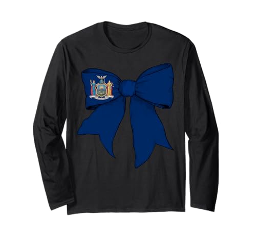 Kokettenschleifenband mit Flagge des Bundesstaates New York für Mädchen Langarmshirt Kokettenschleifenband mit Flagge des Bundesstaates New York für Mädchen Langarmshirt von Womens Coquette Bow New York Heritage Flag Gifts