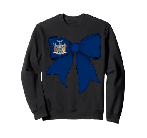 Kokettenschleifenband mit Flagge des Bundesstaates New York für Mädchen Sweatshirt Kokettenschleifenband mit Flagge des Bundesstaates New York für Mädchen Sweatshirt von Womens Coquette Bow New York Heritage Flag Gifts