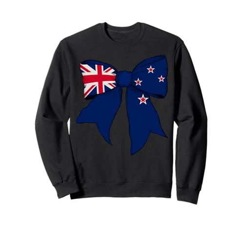 Neuseeland Neuseeland Pride Flag Girl Coquette Bow Sweatshirt Neuseeland Neuseeland Pride Flag Girl Coquette Bow Sweatshirt von Womens Coquette Bow New Zealand Heritage Gifts