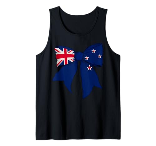 Neuseeland Neuseeland Pride Flag Girl Coquette Bow Tank Top Neuseeland Neuseeland Pride Flag Girl Coquette Bow Tank Top von Womens Coquette Bow New Zealand Heritage Gifts