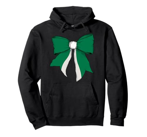 Nigeria Nigeria Pride Flag Girl Coquette Bow Ribbon Pullover Hoodie Nigeria Nigeria Pride Flag Girl Coquette Bow Ribbon Pullover Hoodie von Womens Coquette Bow Nigeria Heritage Flag Gifts