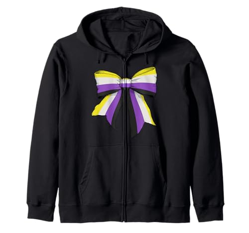 Non-Binary Pride Flag LGBTQ Coquette Bow für Mädchen Kapuzenjacke Non-Binary Pride Flag LGBTQ Coquette Bow für Mädchen Kapuzenjacke von Womens Coquette Bow Non Binary Pride LGBTQ Gifts