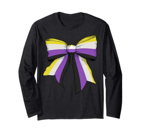 Non-Binary Pride Flag LGBTQ Coquette Bow für Mädchen Langarmshirt Non-Binary Pride Flag LGBTQ Coquette Bow für Mädchen Langarmshirt von Womens Coquette Bow Non Binary Pride LGBTQ Gifts