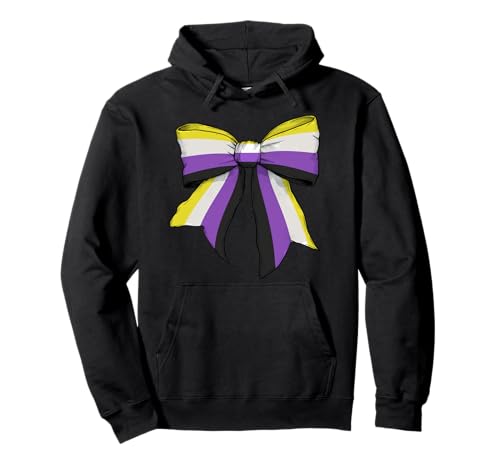 Non-Binary Pride Flag LGBTQ Coquette Bow für Mädchen Pullover Hoodie von Womens Coquette Bow Non Binary Pride LGBTQ Gifts