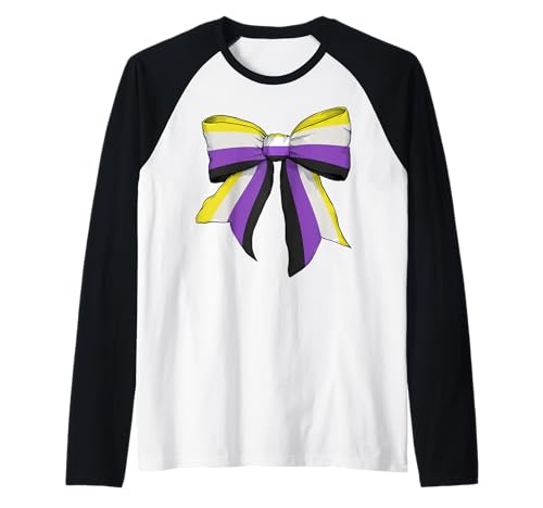 Non-Binary Pride Flag LGBTQ Coquette Bow für Mädchen Raglan Non-Binary Pride Flag LGBTQ Coquette Bow für Mädchen Raglan von Womens Coquette Bow Non Binary Pride LGBTQ Gifts