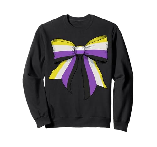 Non-Binary Pride Flag LGBTQ Coquette Bow für Mädchen Sweatshirt von Womens Coquette Bow Non Binary Pride LGBTQ Gifts