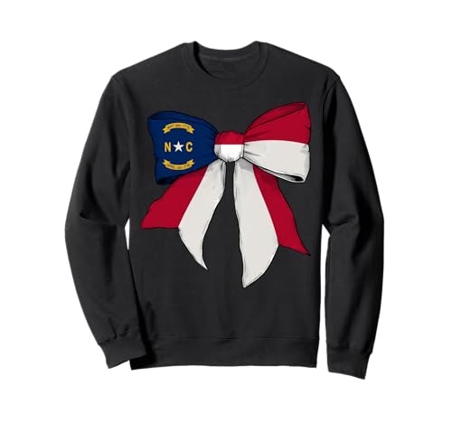 Kokettenschleifenband für Mädchen, Flagge des Bundesstaates North Carolina Sweatshirt Kokettenschleifenband für Mädchen, Flagge des Bundesstaates North Carolina Sweatshirt von Womens Coquette Bow North Carolina Heritage Gifts