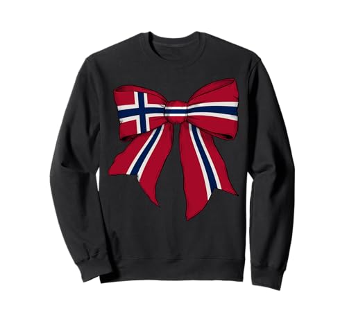 Norwegische Norwegische Flagge Mädchen Kokette Schleife Band Sweatshirt Norwegische Norwegische Flagge Mädchen Kokette Schleife Band Sweatshirt von Womens Coquette Bow Norway Heritage Flag Gifts