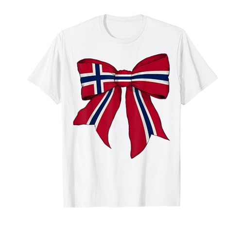 Norwegische Norwegische Flagge Mädchen Kokette Schleife Band T-Shirt Norwegische Norwegische Flagge Mädchen Kokette Schleife Band T-Shirt von Womens Coquette Bow Norway Heritage Flag Gifts