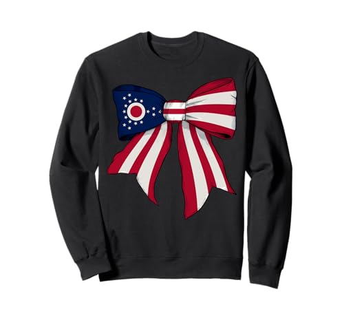 Kokettenschleifenband mit der Flagge des Bundesstaates Ohio für Mädchen Sweatshirt Kokettenschleifenband mit der Flagge des Bundesstaates Ohio für Mädchen Sweatshirt von Womens Coquette Bow Ohio Heritage Flag Gifts