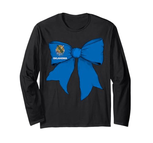 Kokettenschleifenband für Mädchen, Flagge des Bundesstaates Oklahoma Langarmshirt Kokettenschleifenband für Mädchen, Flagge des Bundesstaates Oklahoma Langarmshirt von Womens Coquette Bow Oklahoma Heritage Flag Gifts
