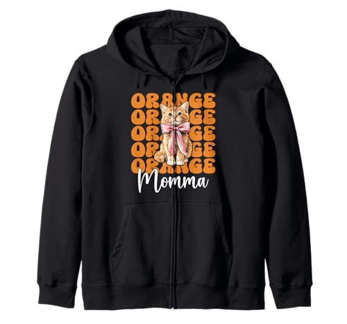 Orange Momma Orange Cat Tabby Cat Mom Mama Muttertag Kapuzenjacke von Womens Coquette Bow Orange Cat Tabby Cat Gifts