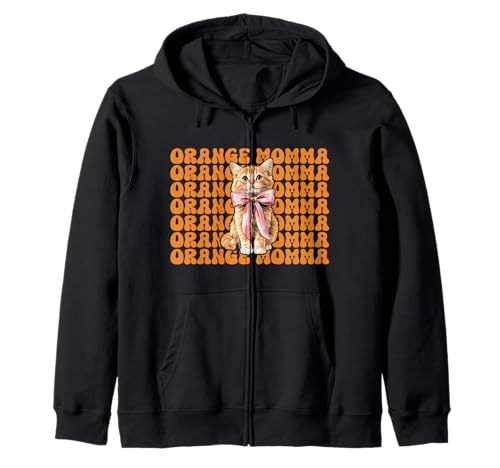 Orange Momma Orange Cat Tabby Cat Mom Mama Muttertag Kapuzenjacke von Womens Coquette Bow Orange Cat Tabby Cat Gifts