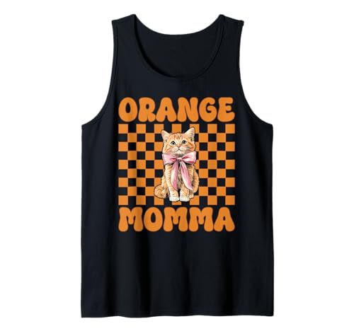 Orange Momma Orange Cat Tabby Cat Mom Mama Muttertag Tank Top von Womens Coquette Bow Orange Cat Tabby Cat Gifts