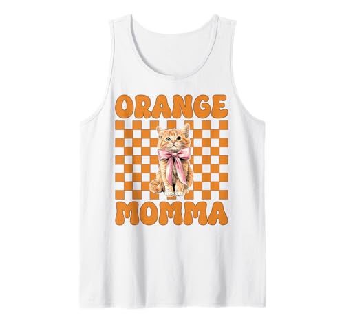 Orange Momma Orange Cat Tabby Cat Mom Mama Muttertag Tank Top von Womens Coquette Bow Orange Cat Tabby Cat Gifts