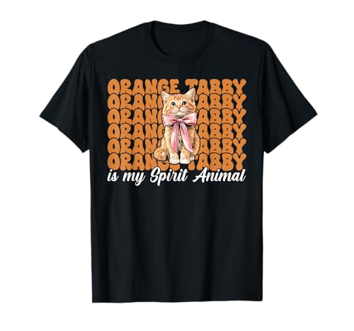 Orange Tabby is My Spirit Animal Orange Katze Tabby Cat Girl T-Shirt von Womens Coquette Bow Orange Cat Tabby Cat Gifts