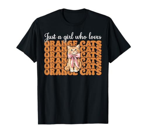 Orange Tabby is My Spirit Animal Orange Katze Tabby Cat Girl T-Shirt von Womens Coquette Bow Orange Cat Tabby Cat Gifts